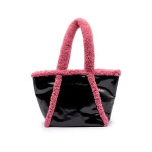 Skinnydip Women's Alexa Borg Trim Tote Black with Pink NWT